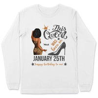 (Custom Birth Date) Personalized February Birthday Gift For Her Custom Birthday Gift Black Queen Customized February Birthday T-Shirt Hoodie Dreameris