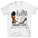 (Custom Birth Date) Personalized January Birthday Gift For Her Custom Birthday Gift Black Queen Customized January Birthday T-Shirt Hoodie Dreameris