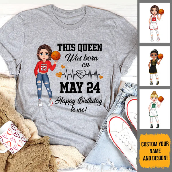 Personalized Custom May Birthday Shirt Basketball Mom Basketball Lovers Gift Sport Mom May Shirts For Women