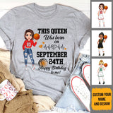 Personalized Custom September Birthday Shirt Basketball Mom Basketball Lovers Gift Sport Mom September Shirts For Women