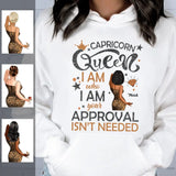 Zodiac Capricorn Personalized January Birthday Gift For Her Custom Birthday Gift Black Queen Customized December Birthday T-Shirt Hoodie Dreameris