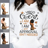 Zodiac Virgo Personalized September Birthday Gift For Her Custom Birthday Gift Black Queen Customized August Birthday T-Shirt Hoodie Dreameris