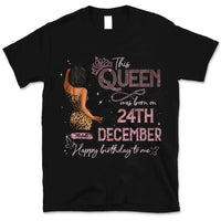 (Custom Birth Date) Personalized December Birthday Gift For Her Custom Birthday Gift Black Queen Customized December Birthday T-Shirt Hoodie Dreameris