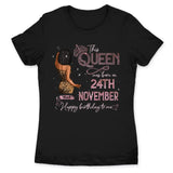 (Custom Birth Date) Personalized November Birthday Gift For Her Custom Birthday Gift Black Queen Customized November Birthday T-Shirt Hoodie Dreameris