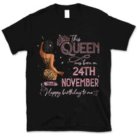 (Custom Birth Date) Personalized November Birthday Gift For Her Custom Birthday Gift Black Queen Customized November Birthday T-Shirt Hoodie Dreameris