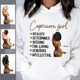 Zodiac Capricorn Personalized January Birthday Gift For Her Custom Birthday Gift Black Queen Customized December Birthday T-Shirt Hoodie Dreameris