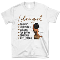 Zodiac Libra Personalized September Birthday Gift For Her Custom Birthday Gift Black Queen Customized October Birthday T-Shirt Hoodie Dreameris