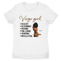 Zodiac Virgo Personalized September Birthday Gift For Her Custom Birthday Gift Black Queen Customized August Birthday T-Shirt Hoodie Dreameris