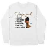 Zodiac Virgo Personalized September Birthday Gift For Her Custom Birthday Gift Black Queen Customized August Birthday T-Shirt Hoodie Dreameris