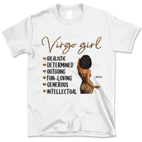 Zodiac Virgo Personalized September Birthday Gift For Her Custom Birthday Gift Black Queen Customized August Birthday T-Shirt Hoodie Dreameris