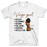 Zodiac Virgo Personalized September Birthday Gift For Her Custom Birthday Gift Black Queen Customized August Birthday T-Shirt Hoodie Dreameris