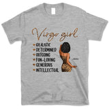 Zodiac Virgo Personalized September Birthday Gift For Her Custom Birthday Gift Black Queen Customized August Birthday T-Shirt Hoodie Dreameris