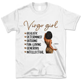 Zodiac Virgo Personalized September Birthday Gift For Her Custom Birthday Gift Black Queen Customized August Birthday T-Shirt Hoodie Dreameris