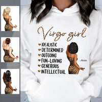 Zodiac Virgo Personalized September Birthday Gift For Her Custom Birthday Gift Black Queen Customized August Birthday T-Shirt Hoodie Dreameris