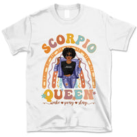 Zodiac Scorpio Personalized November Birthday Gift For Her Custom Birthday Gift Black Queen Customized October Birthday T-Shirt Hoodie Dreameris