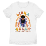 Zodiac Libra Personalized September Birthday Gift For Her Custom Birthday Gift Black Queen Customized October Birthday T-Shirt Hoodie Dreameris