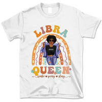 Zodiac Libra Personalized September Birthday Gift For Her Custom Birthday Gift Black Queen Customized October Birthday T-Shirt Hoodie Dreameris