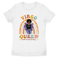 Zodiac Virgo Personalized September Birthday Gift For Her Custom Birthday Gift Black Queen Customized August Birthday T-Shirt Hoodie Dreameris