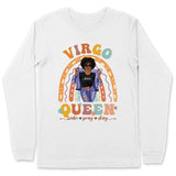 Zodiac Virgo Personalized September Birthday Gift For Her Custom Birthday Gift Black Queen Customized August Birthday T-Shirt Hoodie Dreameris