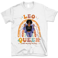 Zodiac Leo Personalized July Birthday Gift For Her Custom Birthday Gift Black Queen Customized August Birthday T-Shirt Hoodie Dreameris