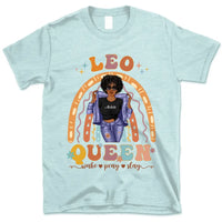 Zodiac Leo Personalized July Birthday Gift For Her Custom Birthday Gift Black Queen Customized August Birthday T-Shirt Hoodie Dreameris