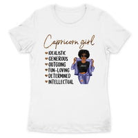 Zodiac Capricorn Personalized January Birthday Gift For Her Custom Birthday Gift Black Queen Customized December Birthday T-Shirt Hoodie Dreameris