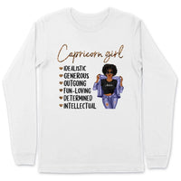 Zodiac Capricorn Personalized January Birthday Gift For Her Custom Birthday Gift Black Queen Customized December Birthday T-Shirt Hoodie Dreameris