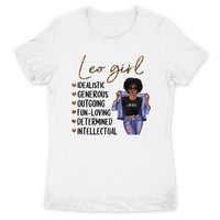 Zodiac Leo Personalized July Birthday Gift For Her Custom Birthday Gift Black Queen Customized August Birthday T-Shirt Hoodie Dreameris