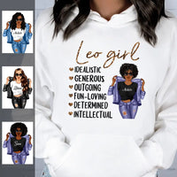 Zodiac Leo Personalized July Birthday Gift For Her Custom Birthday Gift Black Queen Customized August Birthday T-Shirt Hoodie Dreameris