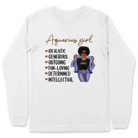 Zodiac Aquarius Personalized January Birthday Gift For Her Custom Birthday Gift Black Queen Customized February Birthday T-Shirt Hoodie Dreameris