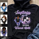 Flower Sagittarius Personalized December Birthday Gift For Her Custom Birthday Gift Black Queen Customized November Birthday T-Shirt Hoodie Dreameris