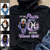 Flower Pisces Personalized February Birthday Gift For Her Custom Birthday Gift Black Queen Customized March Birthday T-Shirt Hoodie Dreameris