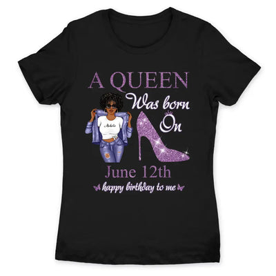 (Custom Birth Date) October Girl Personalized October Birthday Gift For Her Black Queen Custom Birthday Shirt October Girl Hoodie Dreameris