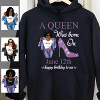 (Custom Birth Date) October Girl Personalized October Birthday Gift For Her Black Queen Custom Birthday Shirt October Girl Hoodie Dreameris