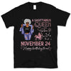 (Custom Birth Date) Sagittarius Personalized December Birthday Gift For Her Custom Birthday Gift Black Queen Customized November Birthday T-Shirt Hoodie Dreameris