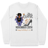 (Custom Birth Date) Personalized December Birthday Gift For Her Custom Birthday Gift Black Queen Customized December Birthday Shirt December Girl Hoodie Dreameris