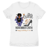 (Custom Birth Date) Personalized November Birthday Gift For Her Custom Birthday Gift Black Queen Customized November Birthday Shirt November Girl Hoodie Dreameris