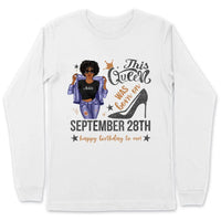 (Custom Birth Date) Personalized October Birthday Gift For Her Custom Birthday Gift Black Queen Customized October Birthday Shirt October Girl Hoodie Dreameris