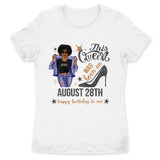 (Custom Birth Date) Personalized September Birthday Gift For Her Custom Birthday Gift Black Queen Customized September Birthday Shirt September Girl Hoodie Dreameris