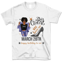 (Custom Birth Date) Personalized March Birthday Gift For Her Custom Birthday Gift Black Queen Customized March Birthday Shirt March Girl Hoodie Dreameris