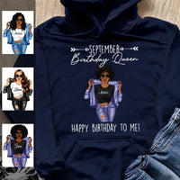 Birthday Queen September Girl Hoodie Sweatshirt Personalized September Birthday Gift For Her Custom Birthday Gift Customized Dreameris