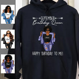 Birthday Queen September Girl Hoodie Sweatshirt Personalized September Birthday Gift For Her Custom Birthday Gift Customized Dreameris