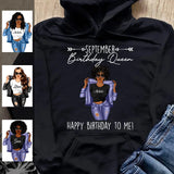 Birthday Queen September Girl Hoodie Sweatshirt Personalized September Birthday Gift For Her Custom Birthday Gift Customized Dreameris