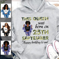 (Custom Birthday) Camou September Girl Hoodie Sweatshirt Personalized September Birthday Gift For Her Custom Birthday Gift Customized Dreameris