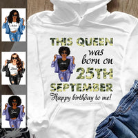 (Custom Birthday) Camou September Girl Hoodie Sweatshirt Personalized September Birthday Gift For Her Custom Birthday Gift Customized Dreameris