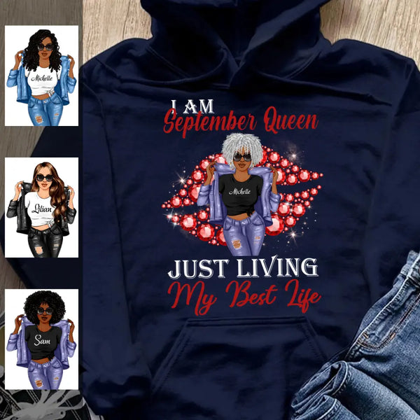 Queen September Girl Hoodie Sweatshirt Personalized September Birthday Gift For Her Custom Birthday Gift Customized Dreameris