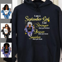 I'm Stronger September Girl Hoodie Sweatshirt Personalized September Birthday Gift For Her Custom Birthday Gift Customized Dreameris