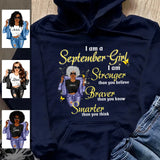 I'm Stronger September Girl Hoodie Sweatshirt Personalized September Birthday Gift For Her Custom Birthday Gift Customized Dreameris