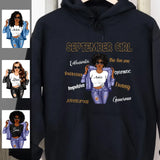 September Girl Hoodie Sweatshirt Personalized September Birthday Gift For Her Custom Birthday Gift Customized Dreameris