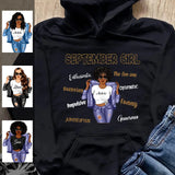 September Girl Hoodie Sweatshirt Personalized September Birthday Gift For Her Custom Birthday Gift Customized Dreameris